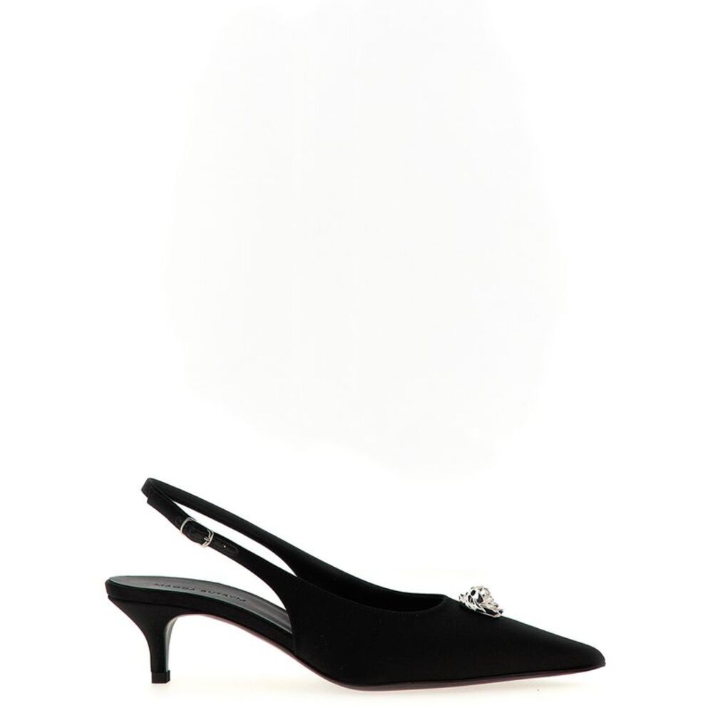 Magda Butrym Black Silk Mid Heel Women's Pumps